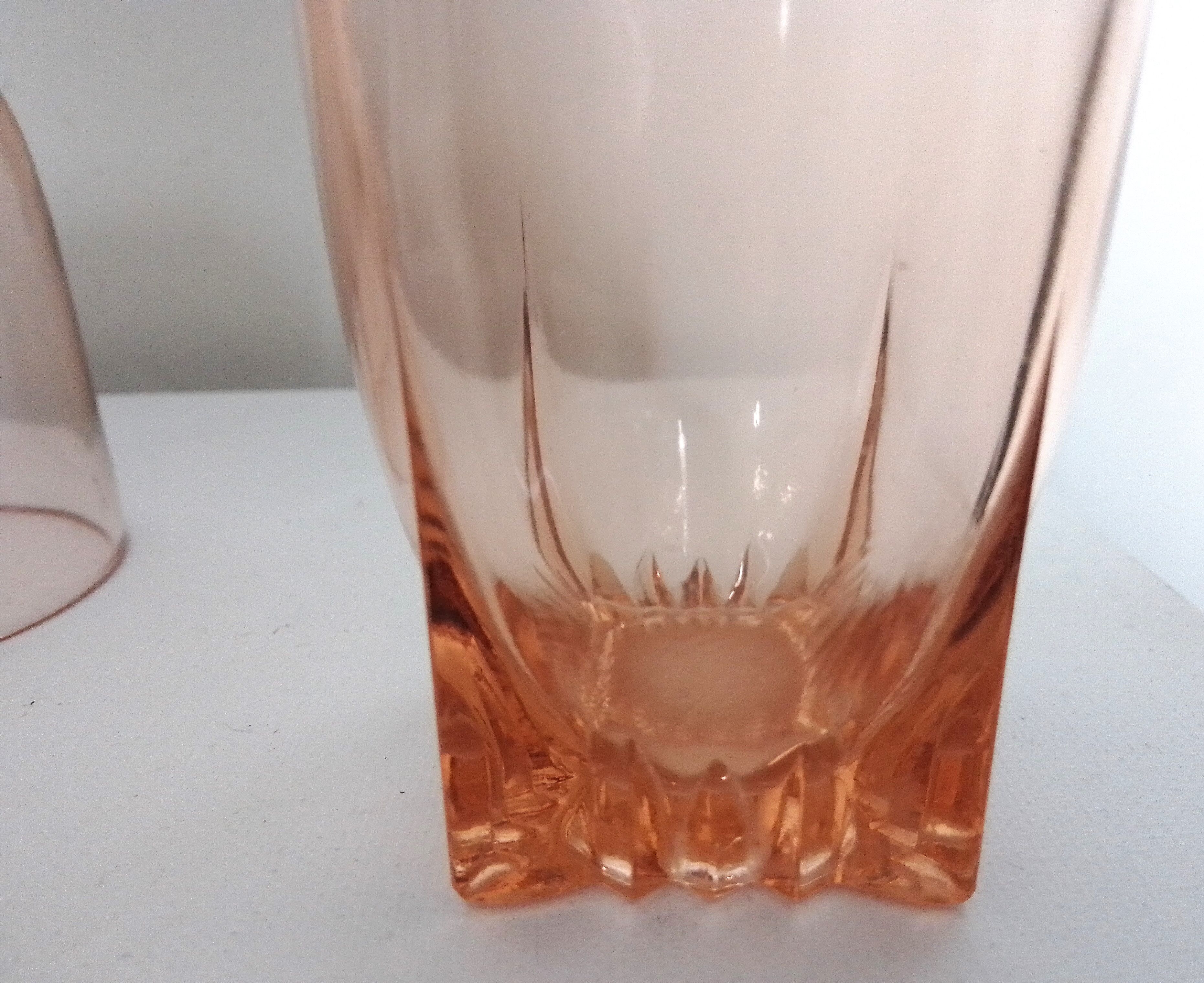 Set of 6 vintage old pink glasses
