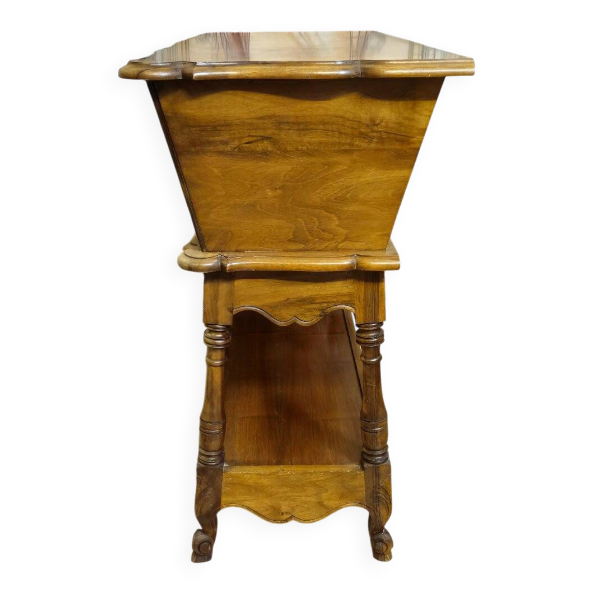 Bread trough / carved walnut – animated scene decoration – early 20th century