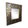 Orientalist Persian mirror painting under glass