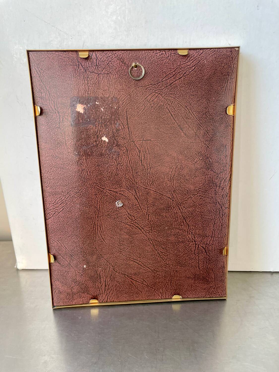 Vintage Metal Picture Frame 23 cm x 17 cm CONVEX glass