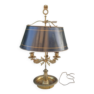 Empire style bouillotte lamp in bronze and sheet metal