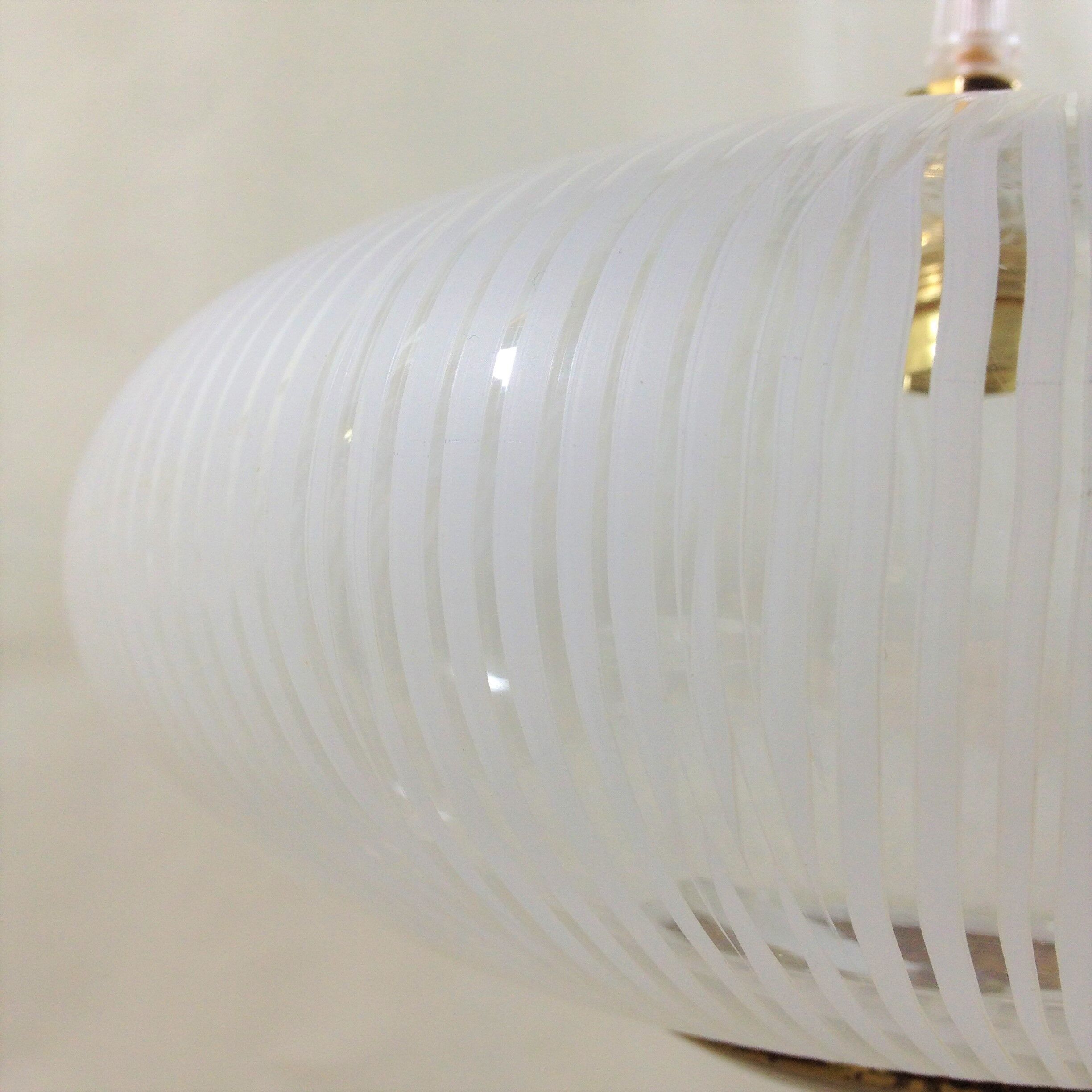 Hanging lamp ellipse glass and brass