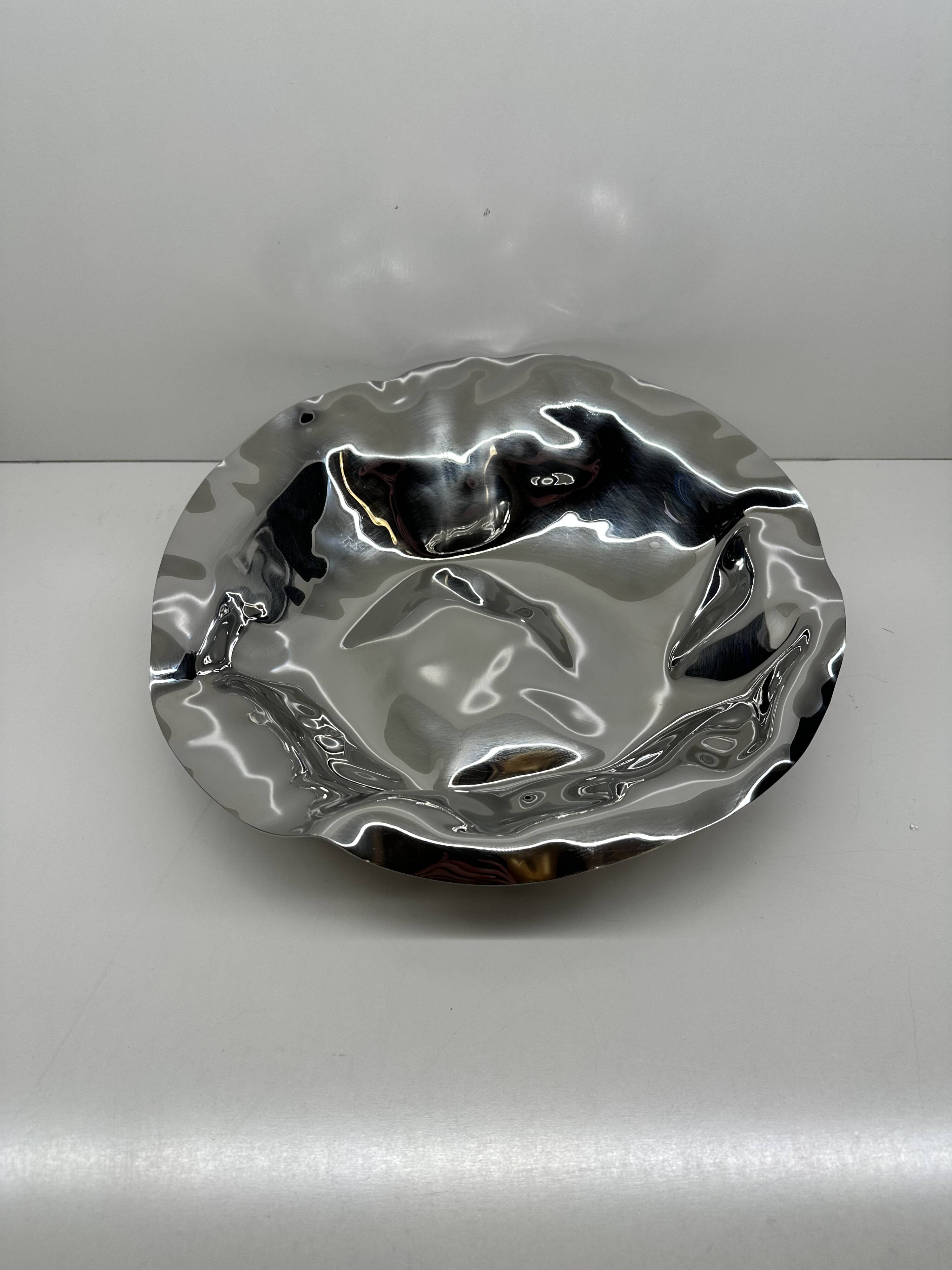 Corbeille Sarrià Lluís Clotet pour Alessi 2000 Acier Inoxydable Chromé Poli