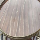 Double tray trolley in brass and formica