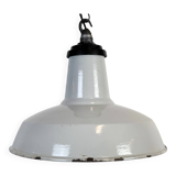 Industrial Grey Enamel Factory Pendant Lamp, 1960s