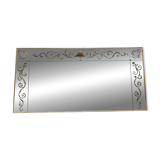 Venetian bistro/brasserie mirror in Art Nouveau verre églomisé