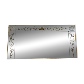 Venetian bistro/brasserie mirror in Art Nouveau verre églomisé