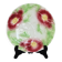 Assiette à dessert vintage en barbotine – Fleurs bordeaux
