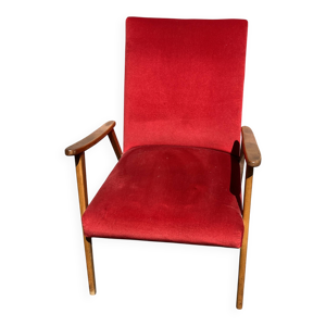 Fauteuil style scandinave - rouge
