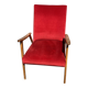 Vintage Armchair 50s/60s Scandinavian Style - Red Velvet and Compass