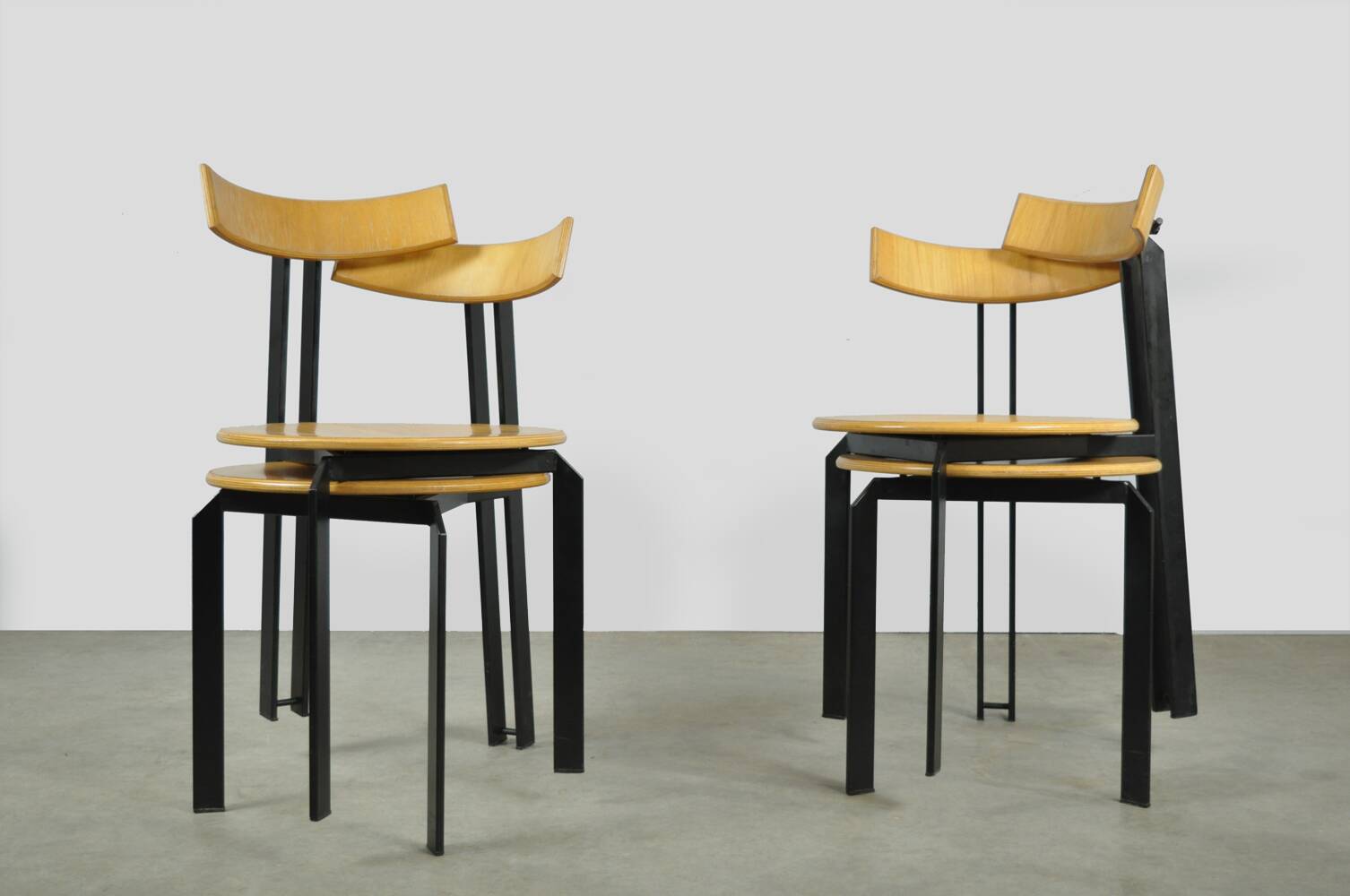 Dutch post modern dining chairs, harvink, 1980s