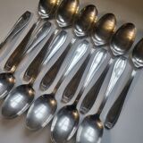 12 manufrance white metal table spoons
