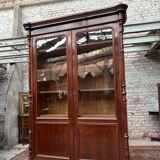 Speckled mahogany bookcase of Napoleon III XIX century