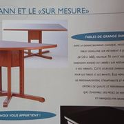 Rare set de 6 tables Baumann 1990, 80x120 et demi lune 120cm