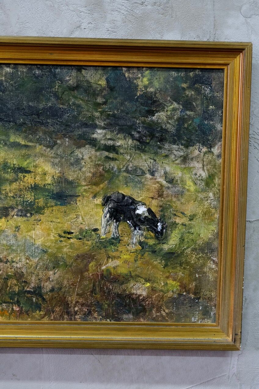 Swedish modern painting, Hanna Brundin, 1970s, oil on canvas, framed