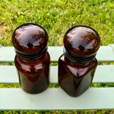 Pair of amber pots
