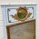 Trumeau mirror with oval decoration and wooden pediment 1920
