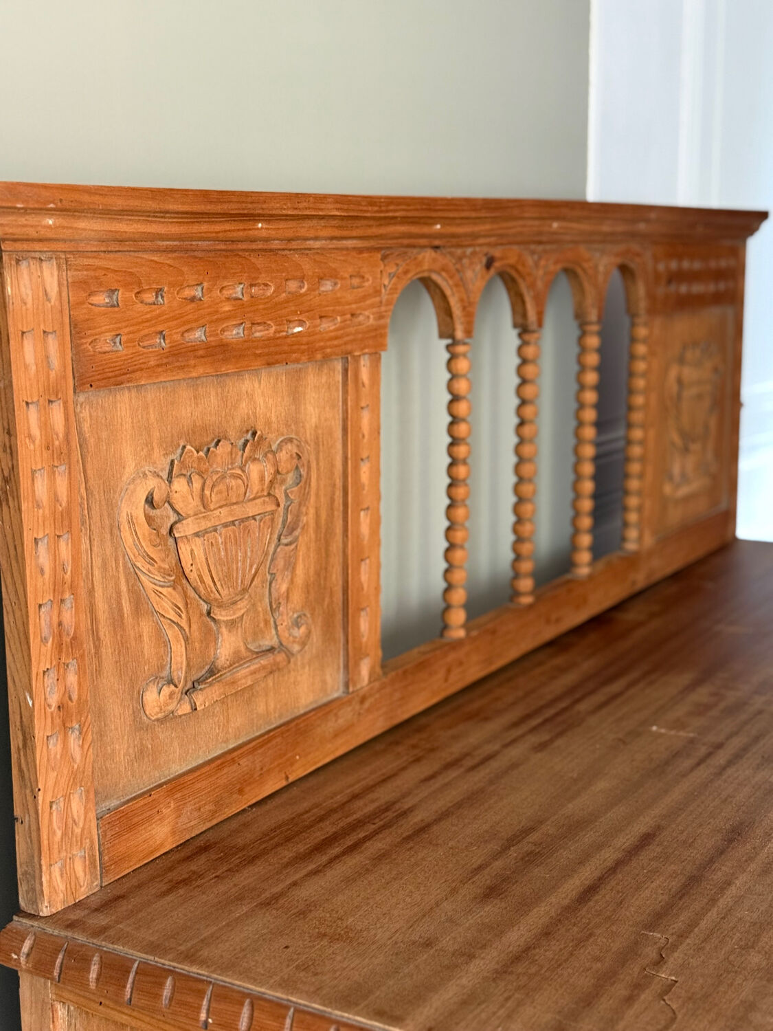 Carved wooden sideboard