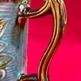 Pichet Art Nouveau en barbotine belge Wasmuel, XIXe siècle