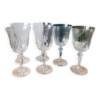 Set of 6 crystal wine glasses