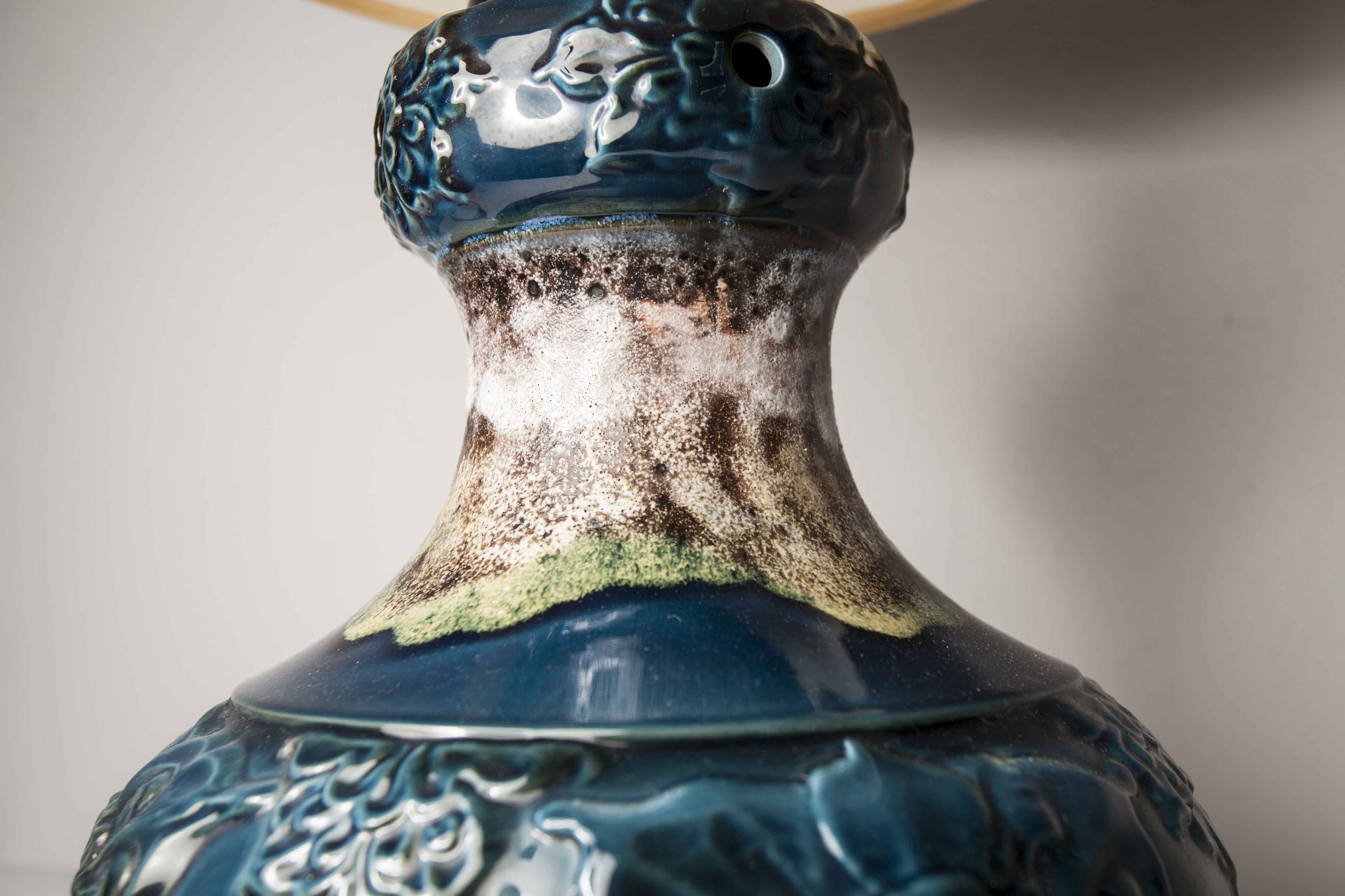 70's beige blue floor lamp