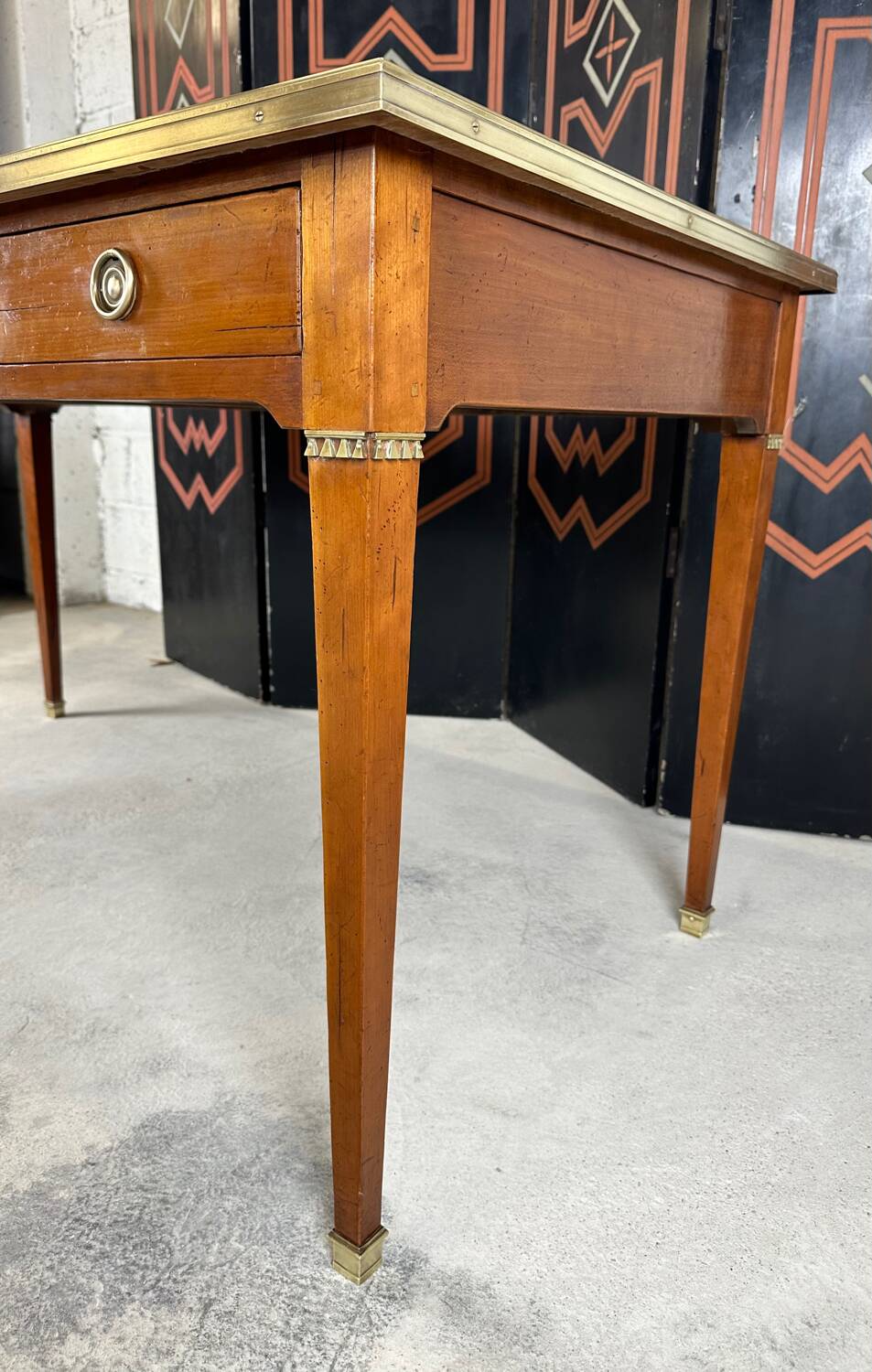 Directoire style flat desk in cherry wood