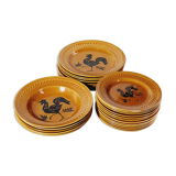 Set of plates of Gien decoration rooster