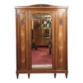 Art Deco period wardrobe in burr walnut