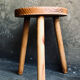 Vintage Scandinavian design solid pine tripod stool