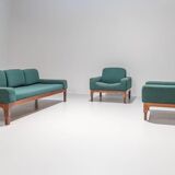 Romantica living room set by Piero Ranzani for Elam in walnut Italy 1950s