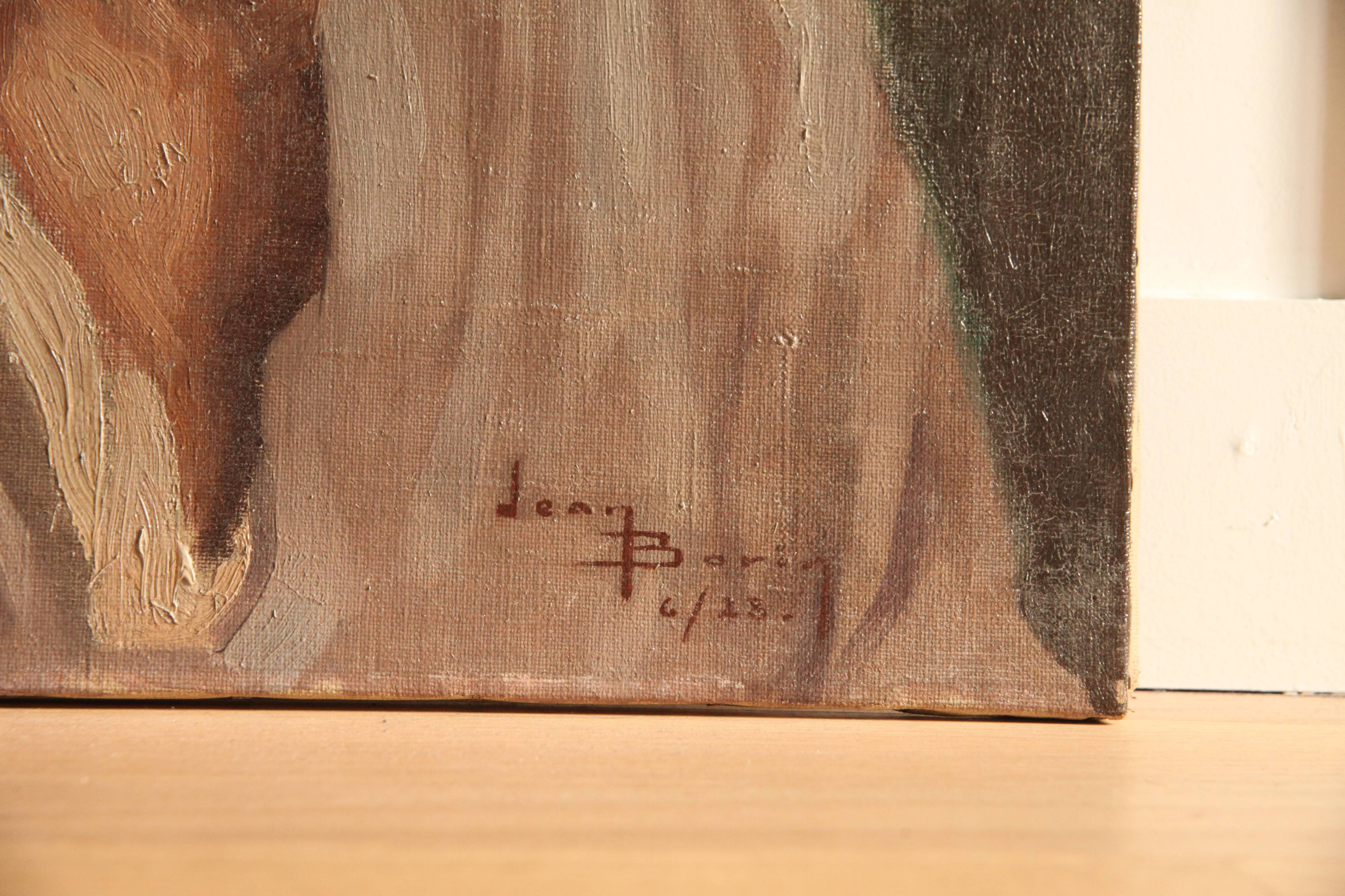 Portrait Maghrebin man 20th signed Jean Borin