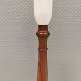 Old Danish table lamp in turned dark wood