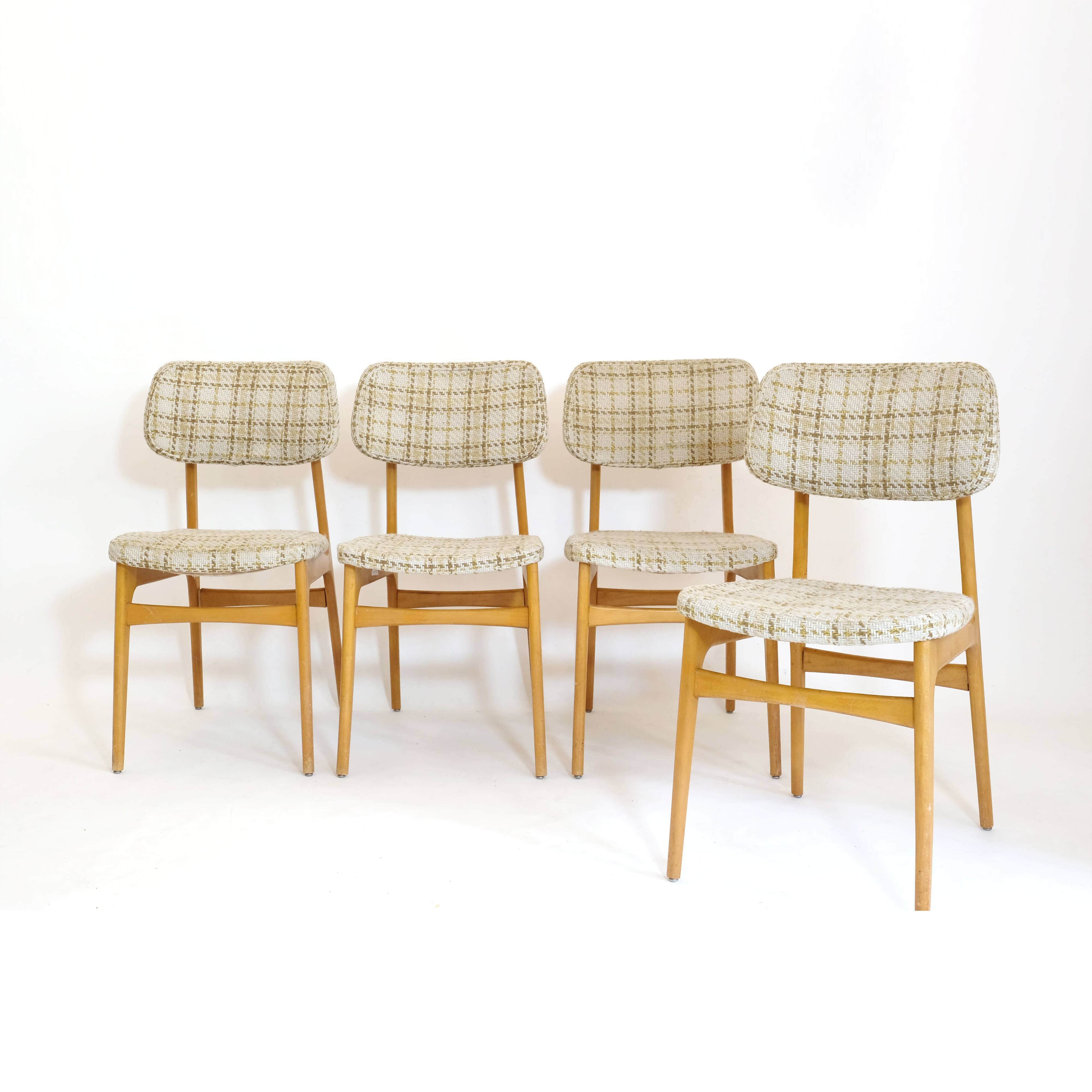 Manufrance, set of 4 chairs from the 60s.