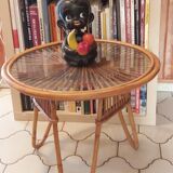 Rattan coffee table 50s