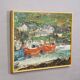 Oil painting by Alexander Michael – Fishing boats in Ireland, 1976