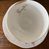 Set of 2 old porcelain cups with their saucer