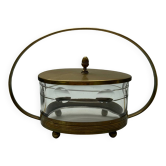 Crystal brass sugar bowl