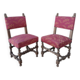 Pair of Louis XIII walnut chairs