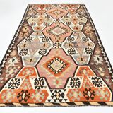 6x10 Kilim Grey & Brown Bohemian Area Kilim Rug, 171x306 Cm