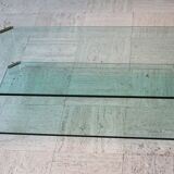 Glass and brass coffee table, Hollywood Regency style, 70's.