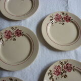 7 plates have dessert badonviller red roses decor