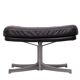 Collection Walter Knoll Black Leather Foot Stool 1970s Germany