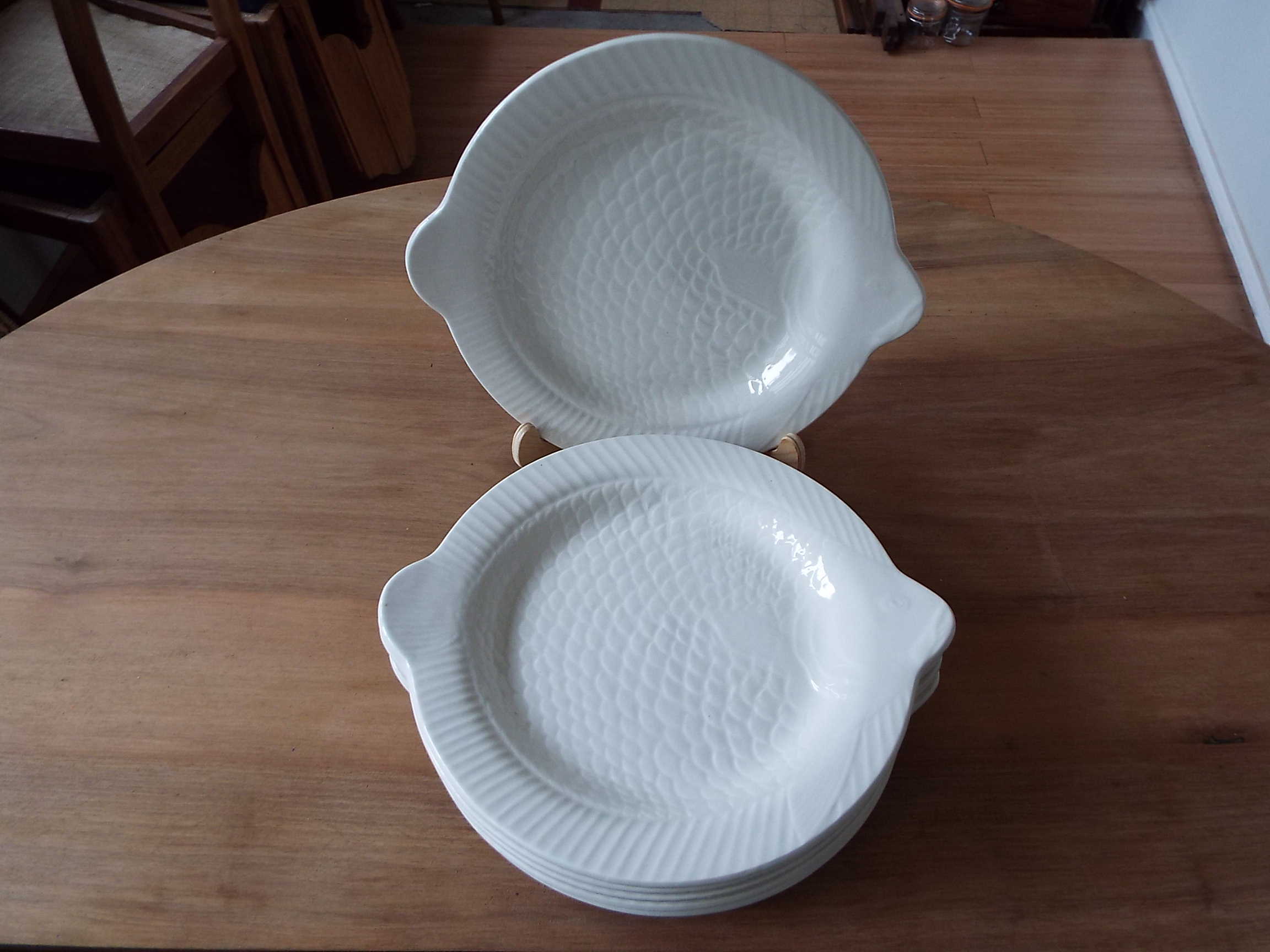 6 fish plates Sarreguemines