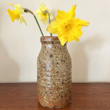 Vintage straight vase in pyrite stoneware