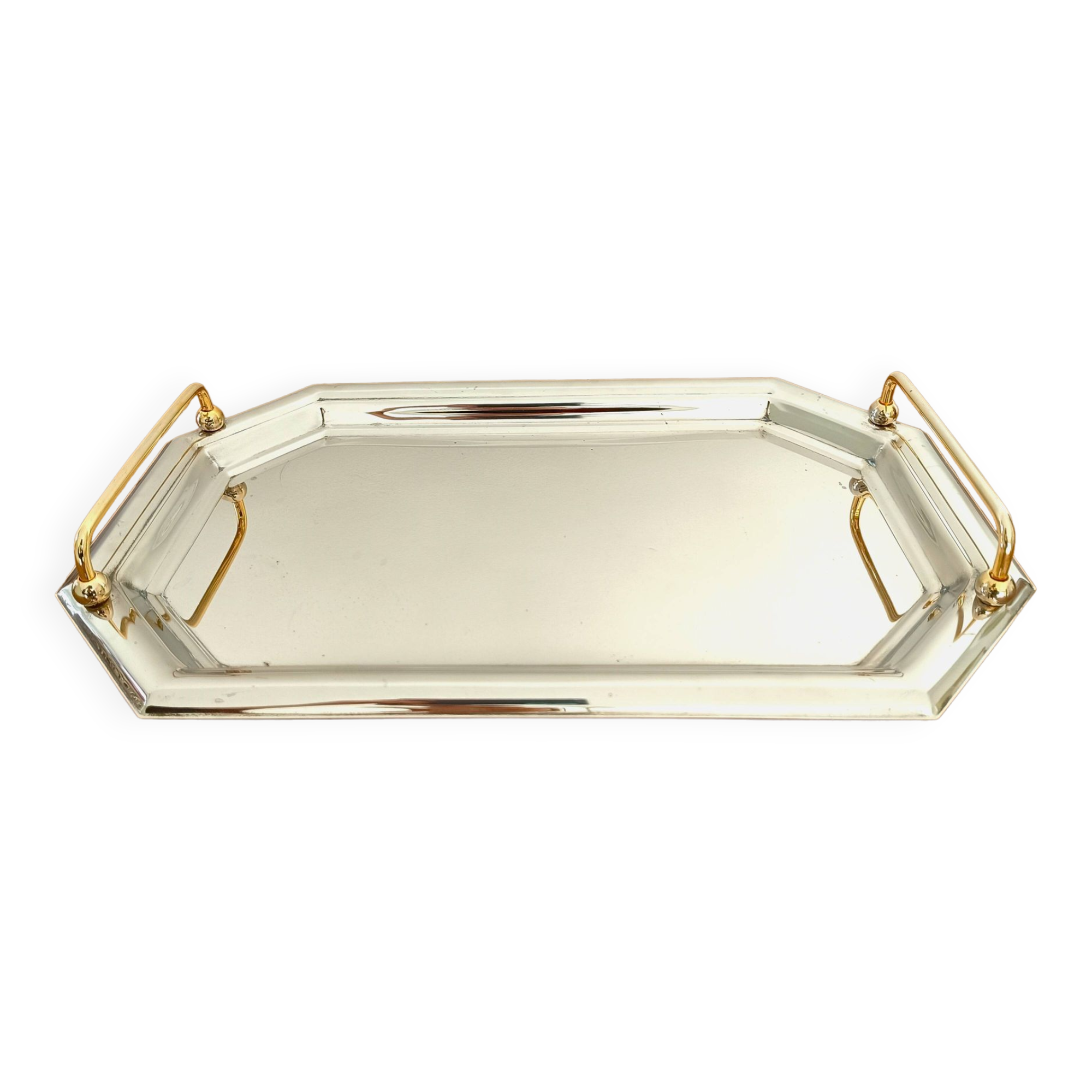 Hexagonal stainless steel serving tray