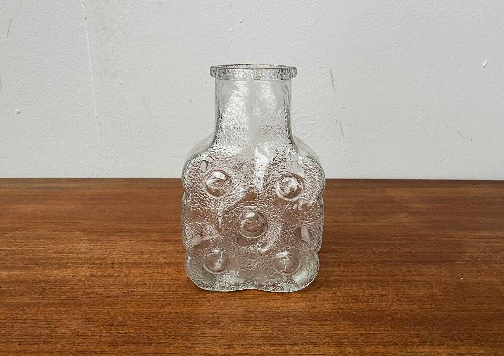 Vintage German glass vase model on the rocks by Lars Hellsten for Walther Glas, 1970s.