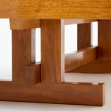 Grand table basse moderniste en chêne bois pétrifié ardoise 1960Grand table basse moderniste en chên