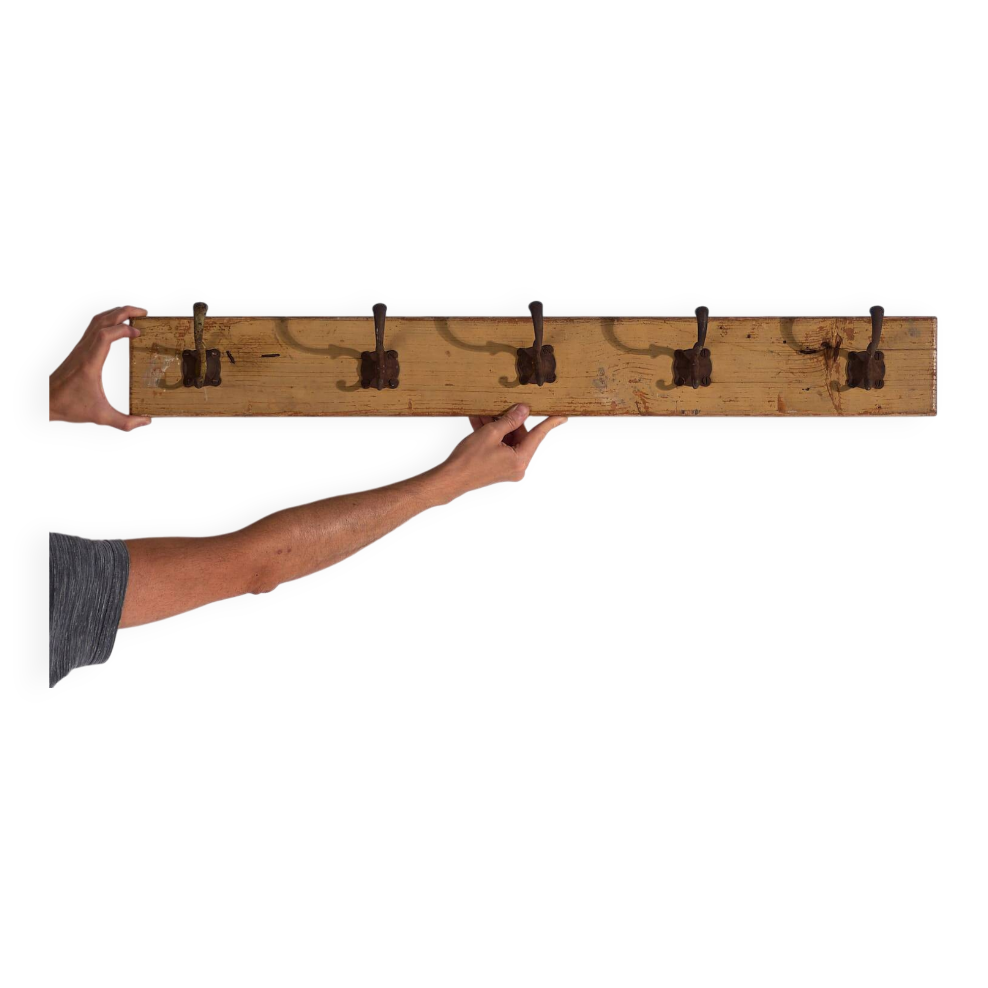 Antique solid wood coat rack (c.1920) #45
