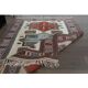 1960's Vintage Turkish Milas Handmade Wool Cotton Red Blue Area Rug 130x180