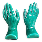 Pair of ceramic hands Vallauris - Ref 955